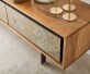 Meuble-TV Juwelo 220 cm acacia nature avec placage de pierre 4 portes 5